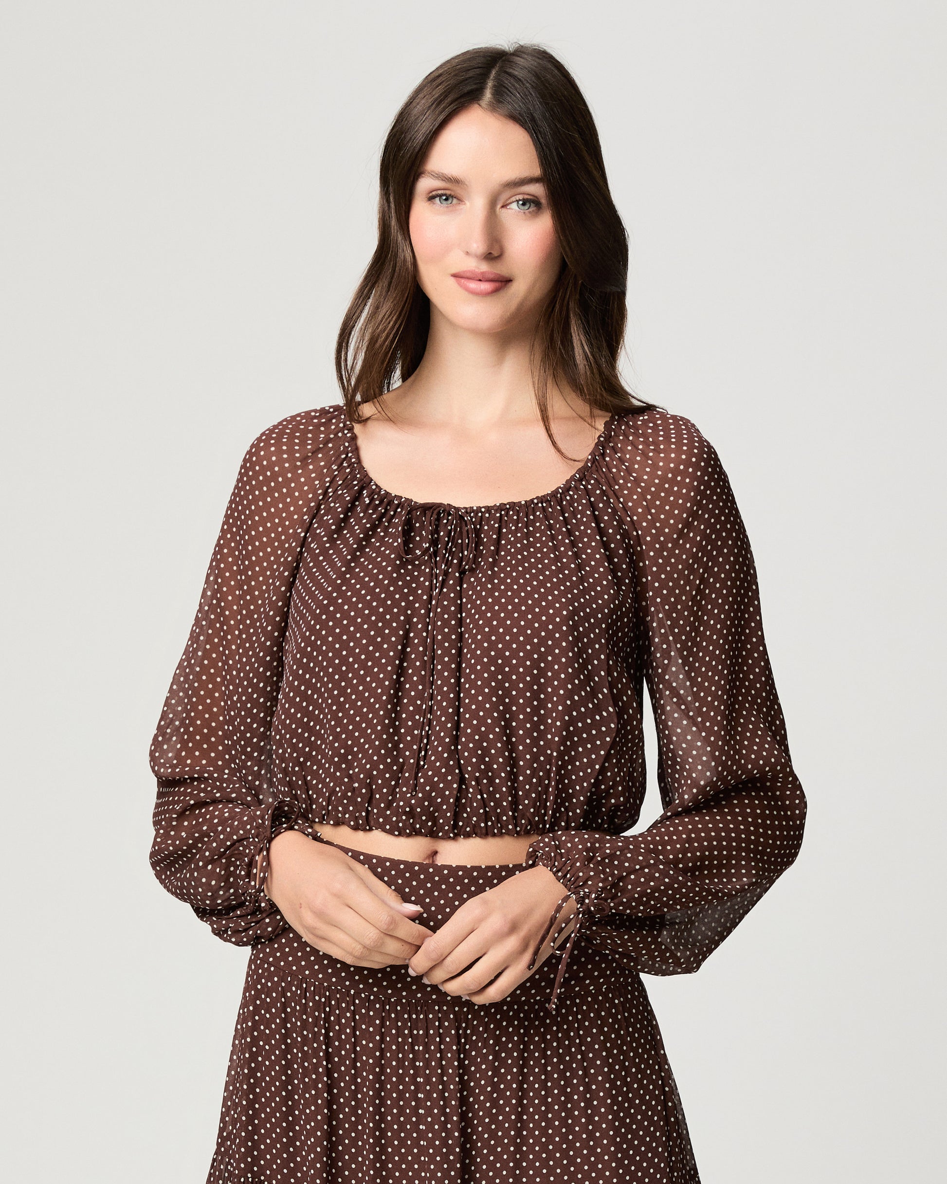 Capricorn Blouse - Mahogany/Ecru XXS