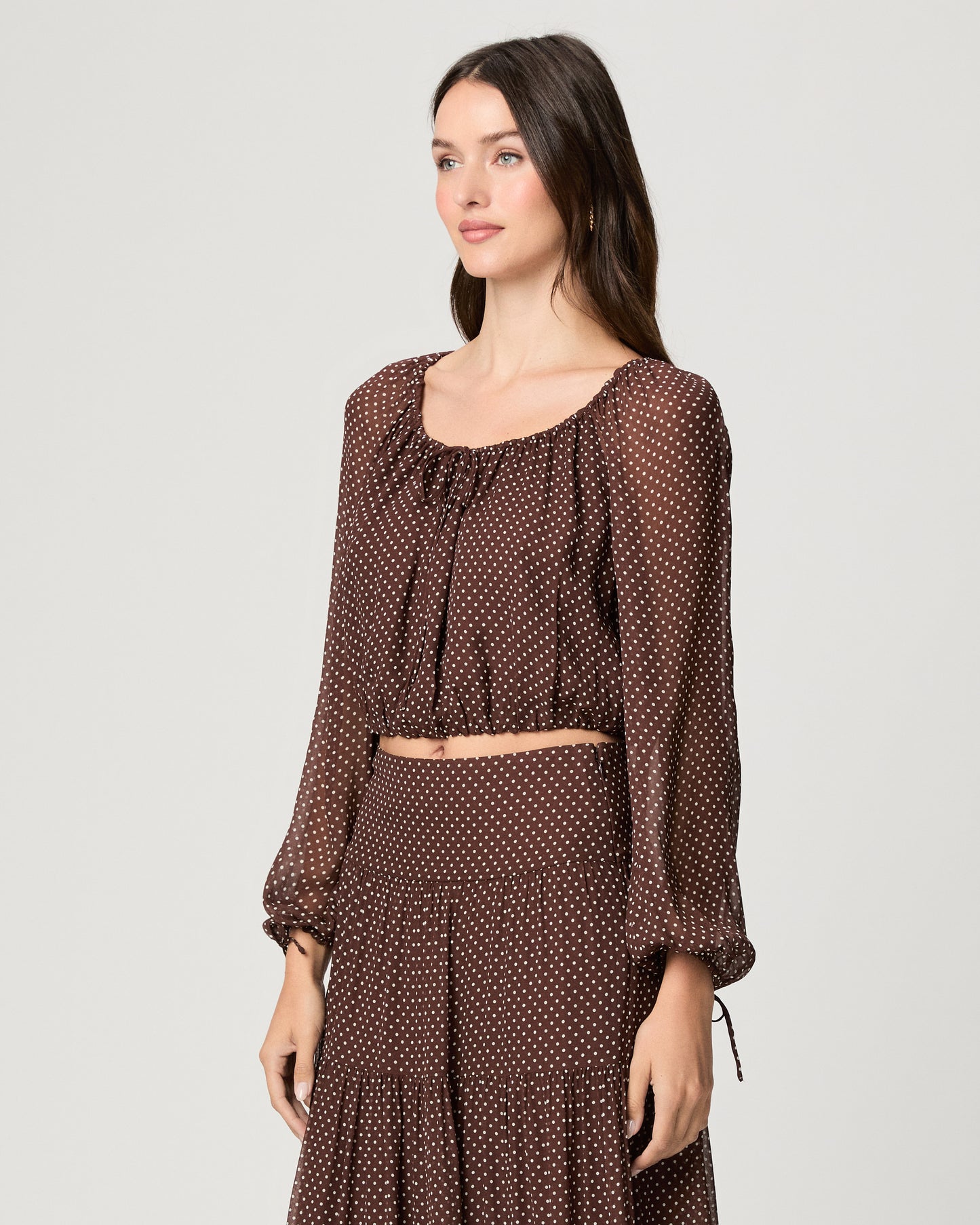 Capricorn Blouse - Mahogany/Ecru XXS