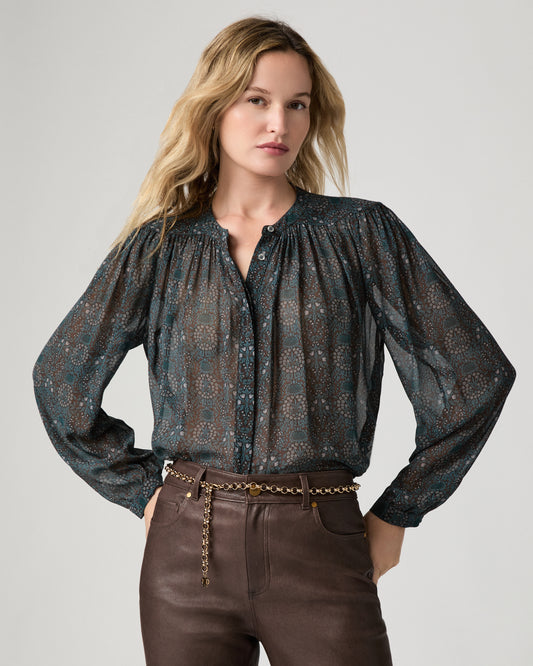 Suri Blouse - Dark Blue Multi XXS