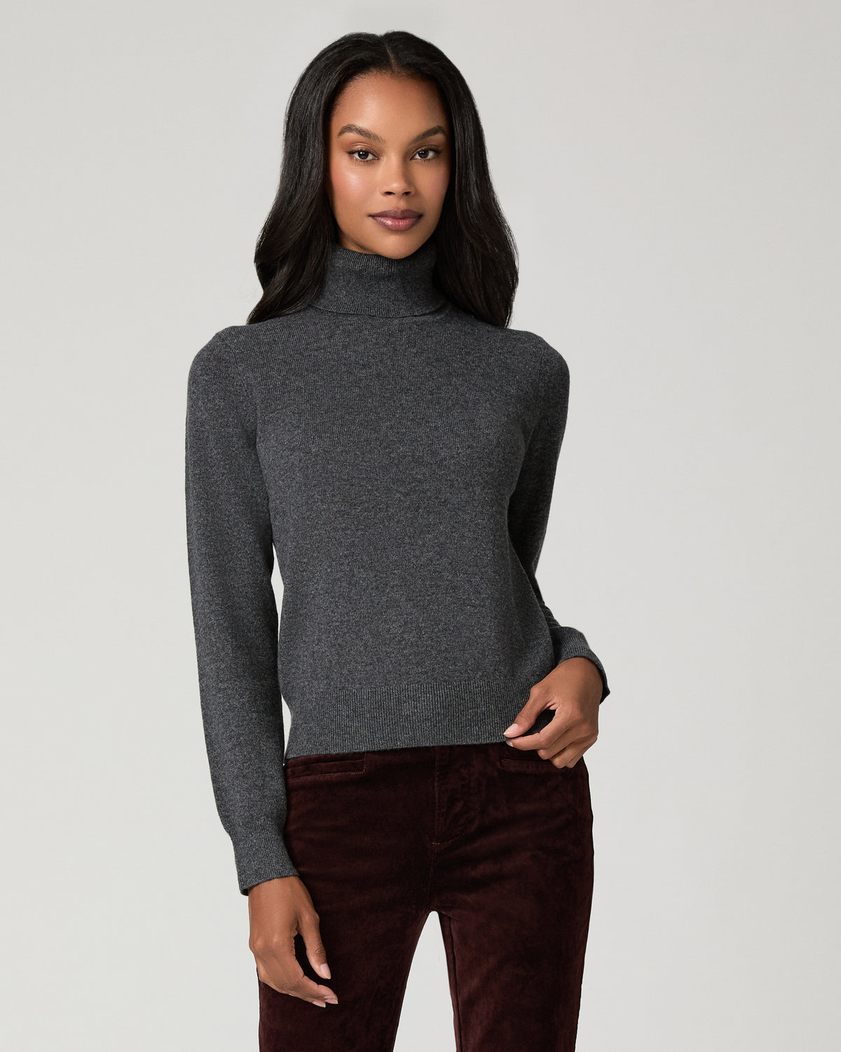 Jacie Turtleneck Sweater - Dark Heather Grey XXS