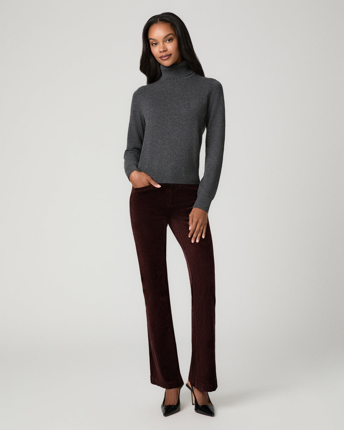 Jacie Turtleneck Sweater - Dark Heather Grey XXS