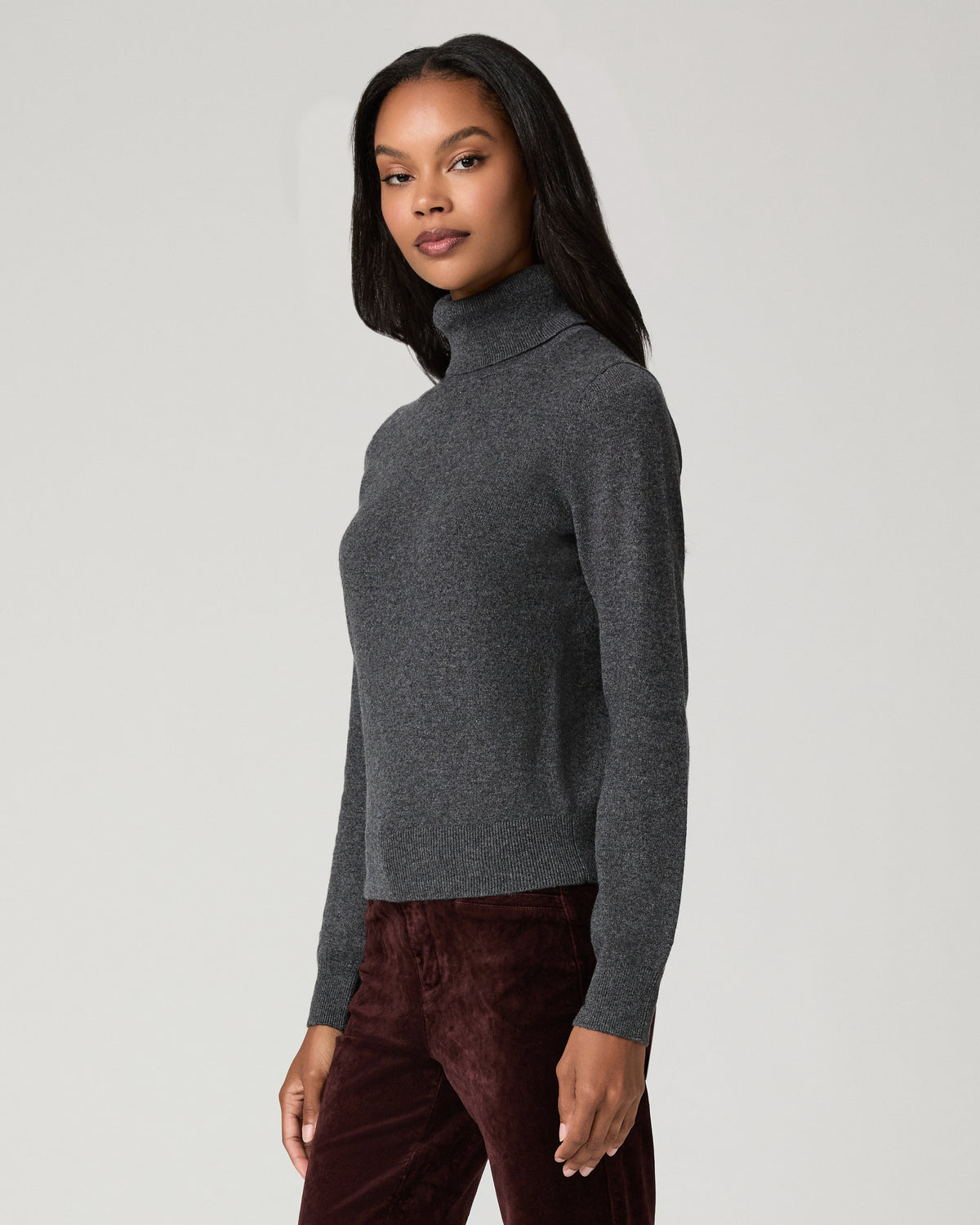 Jacie Turtleneck Sweater - Dark Heather Grey XXS
