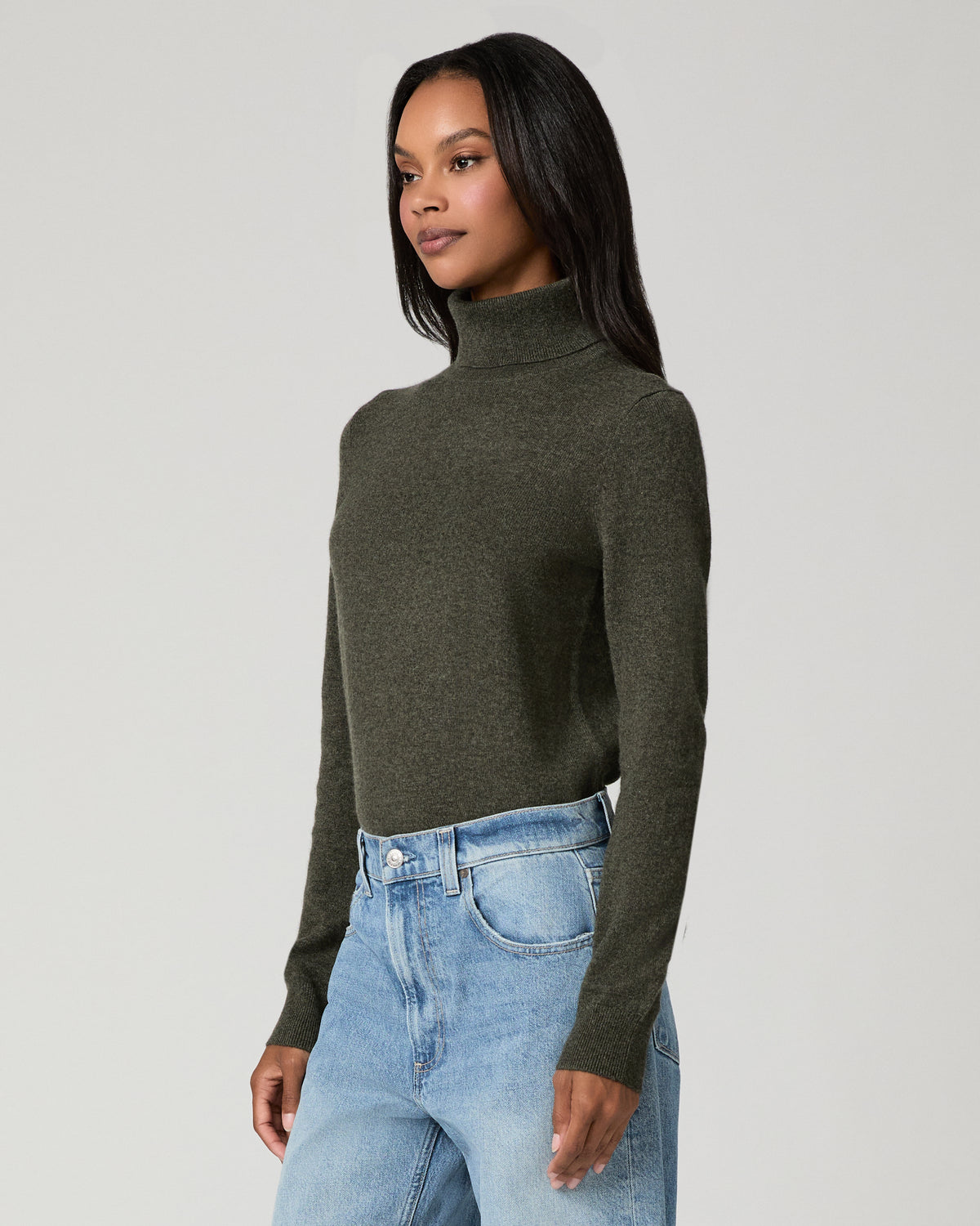 Jacie Turtleneck Sweater - Heathered Spruce XXS