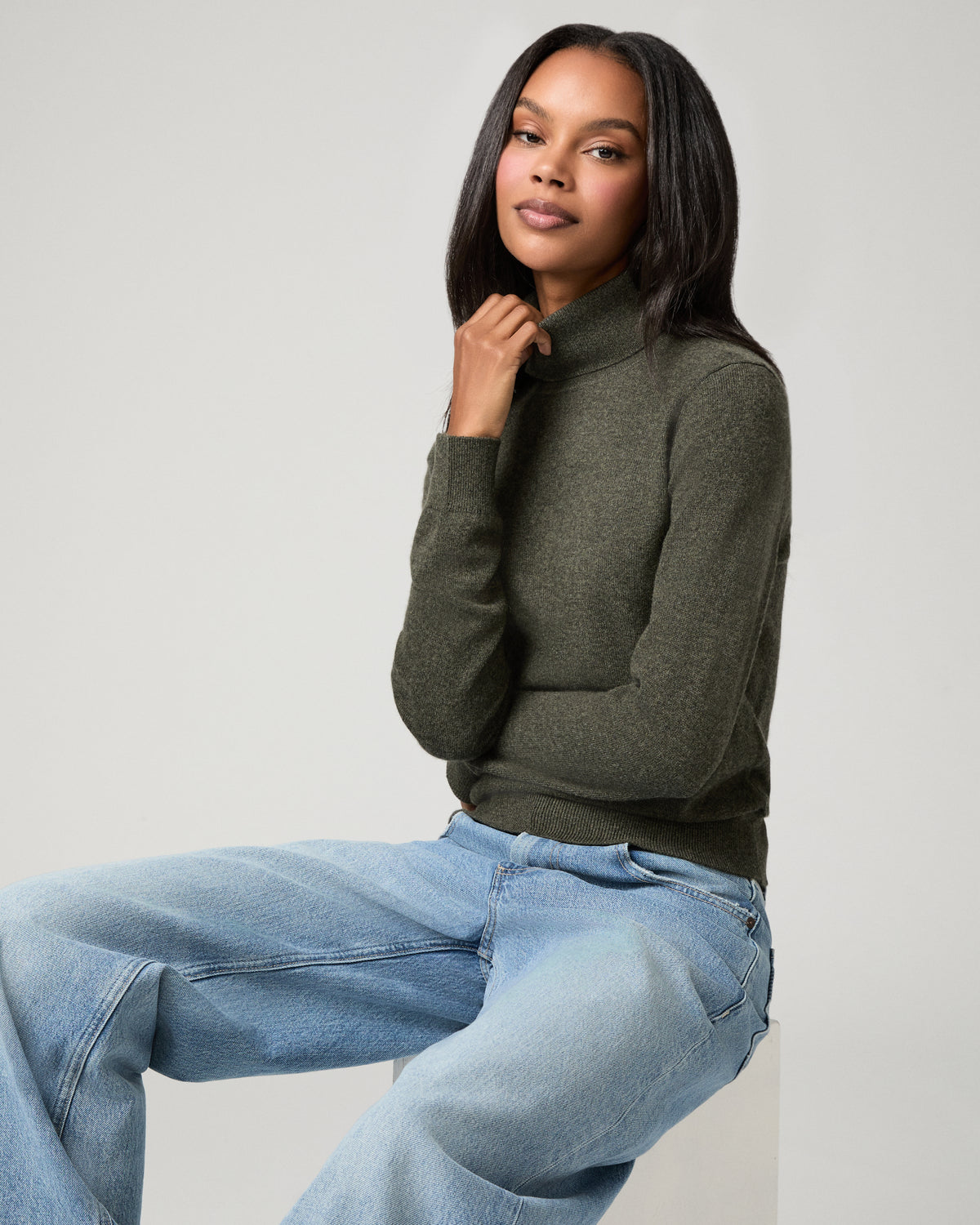 Jacie Turtleneck Sweater - Heathered Spruce XXS