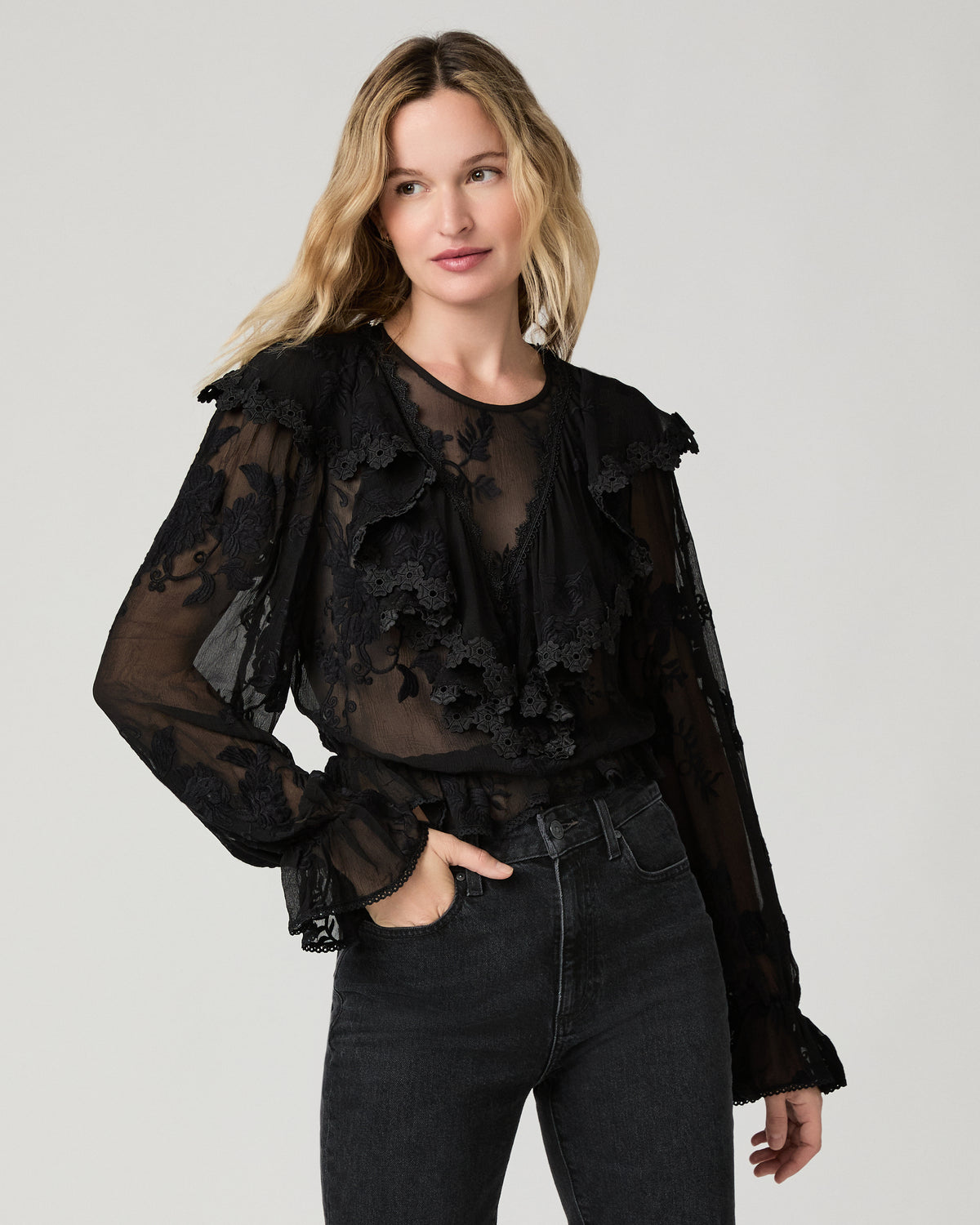 Akari Blouse - Black Silk XXS
