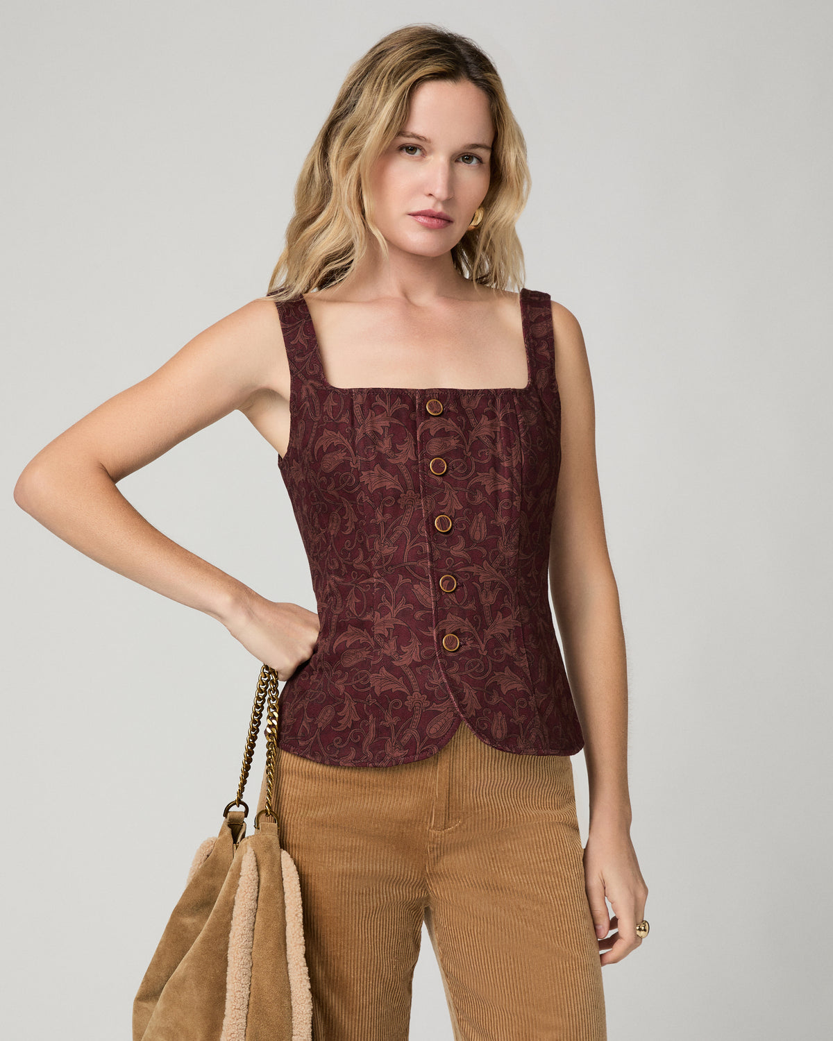Alessia Vest - Etched Tulip Garnet Multi 00