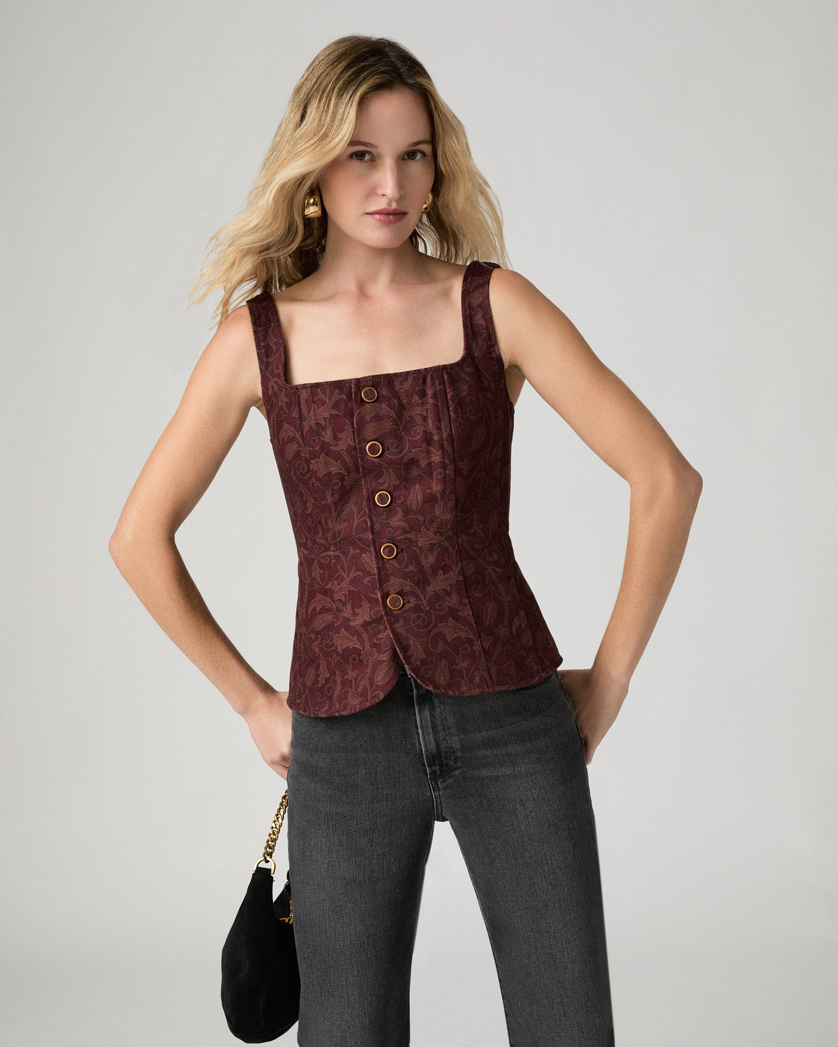 Alessia Vest - Etched Tulip Garnet Multi 00