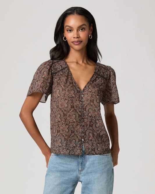 Elodie Top - Dark Brown Multi XXS