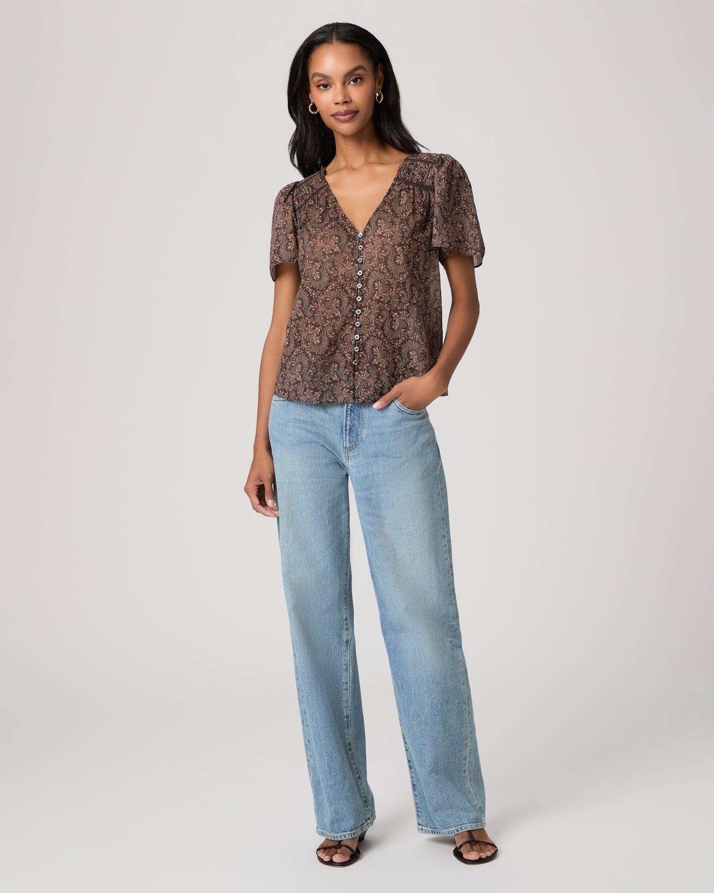 Elodie Top - Dark Brown Multi XXS