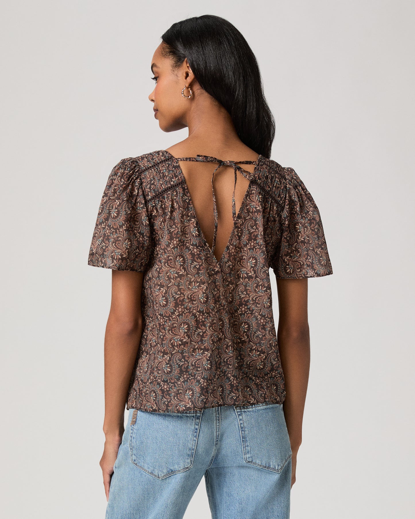 Elodie Top - Dark Brown Multi XXS