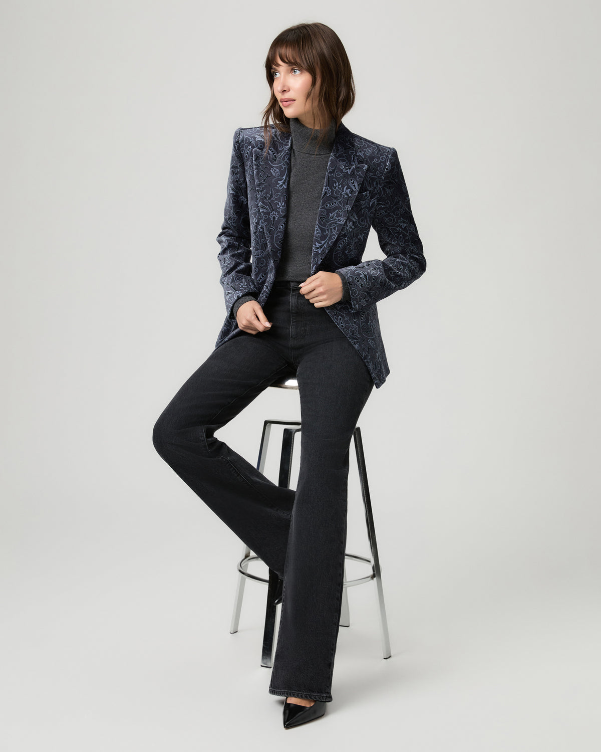Chelsee Blazer - Navy Multi Velvet 00