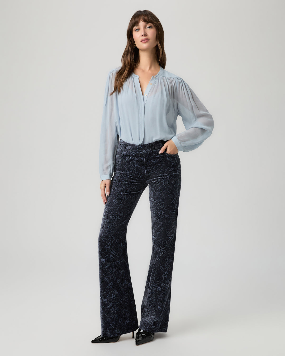 Clean Front Leenah Trouser - Navy Multi 00