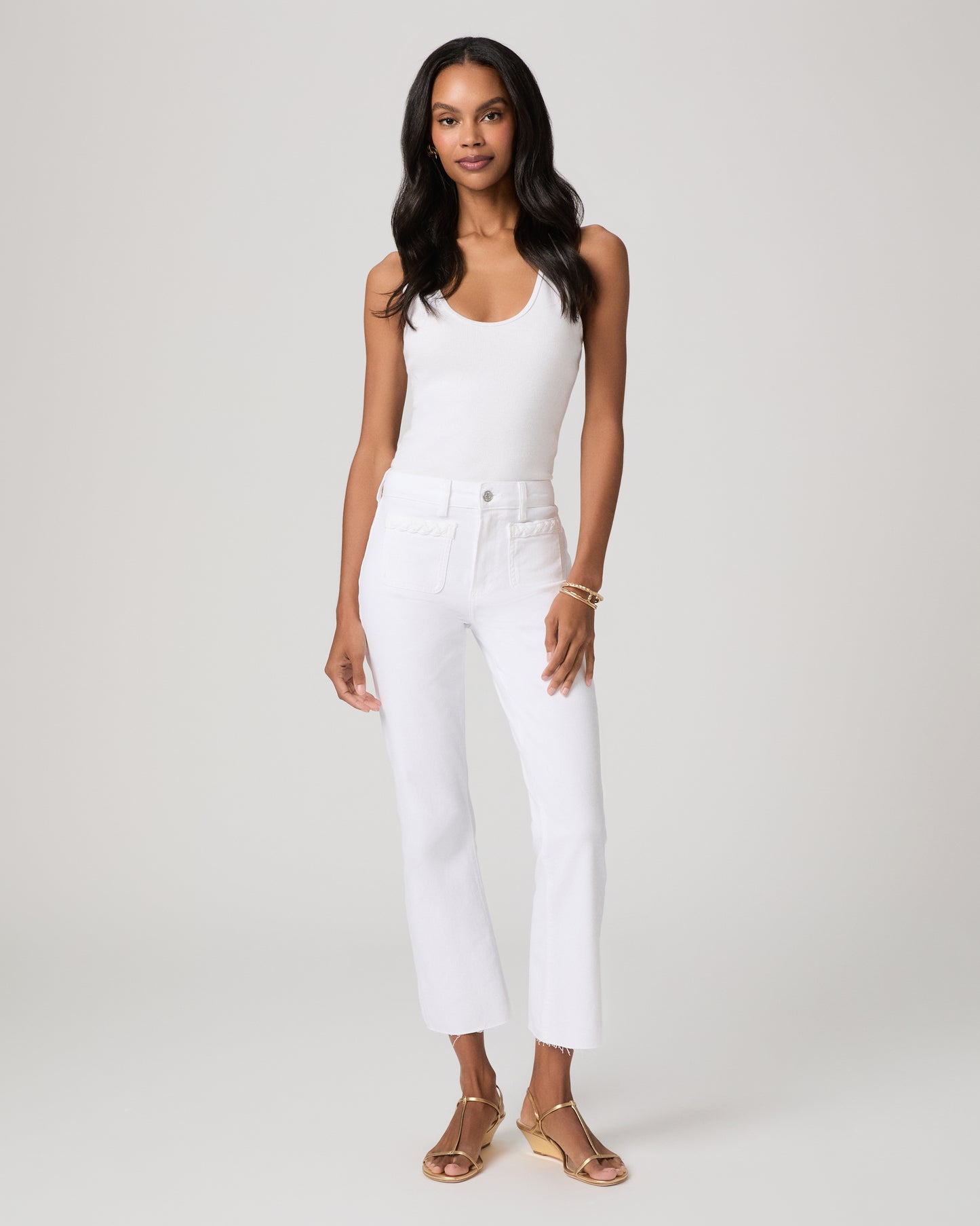 Mason Crop Bootcut Jean - Crisp White 23