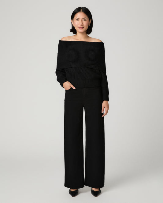 Anessa Petite 28 Inch Wide Leg Jean - Black Shadow 23