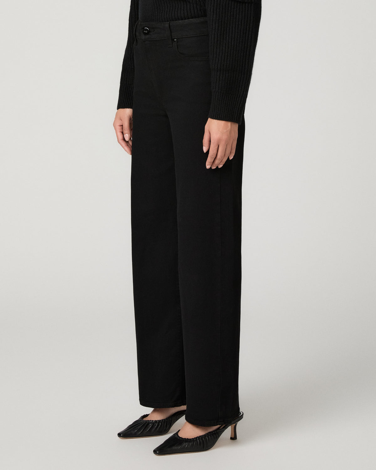 Anessa Petite 28 Inch Wide Leg Jean - Black Shadow 23