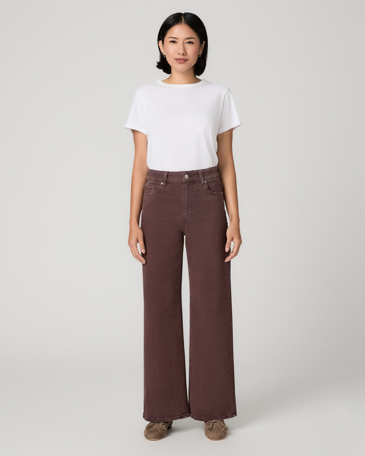Anessa Petite 28 Inch Wide Leg Jean - Vintage Wild Mulberry 23