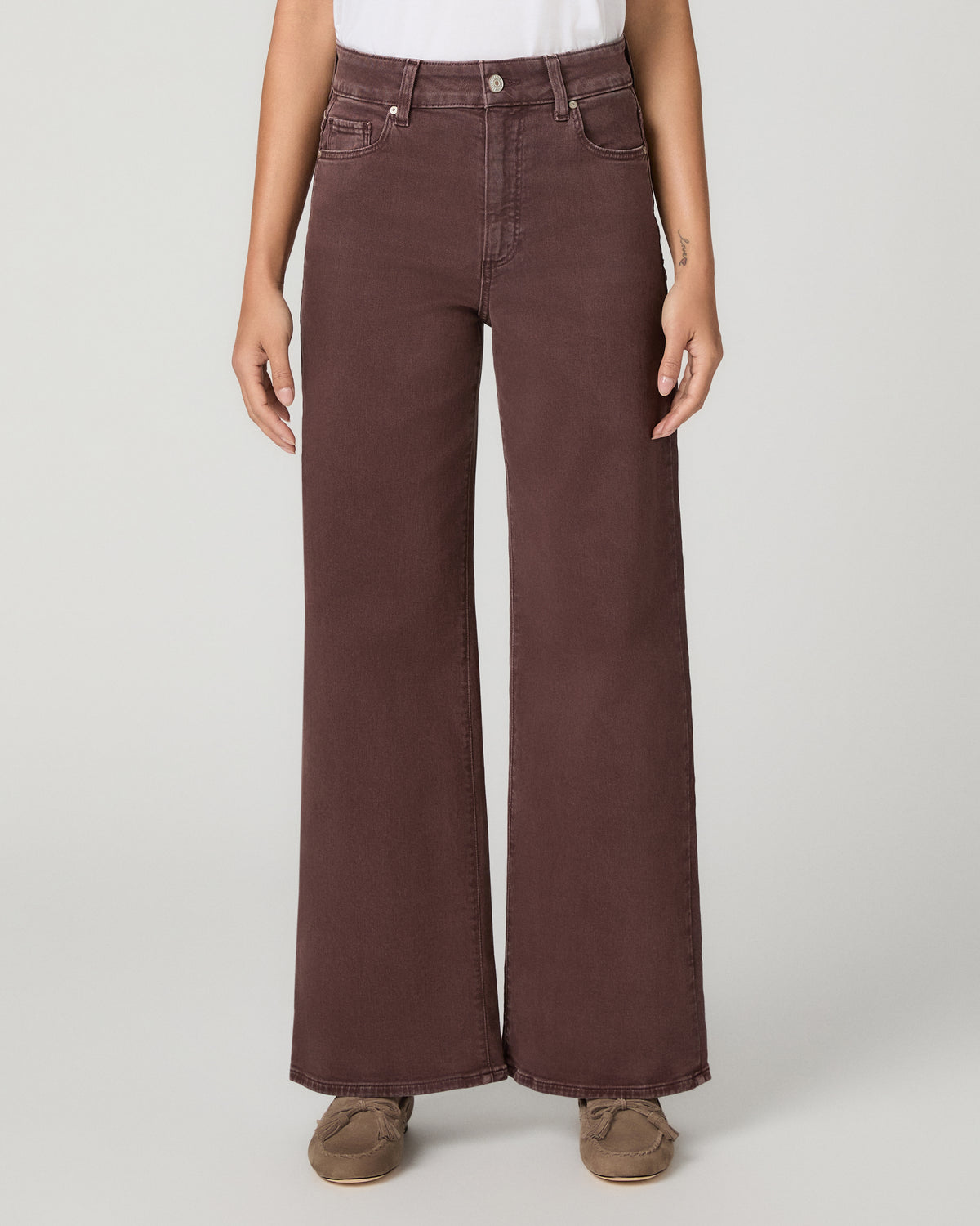 Anessa Petite 28 Inch Wide Leg Jean - Vintage Wild Mulberry 23