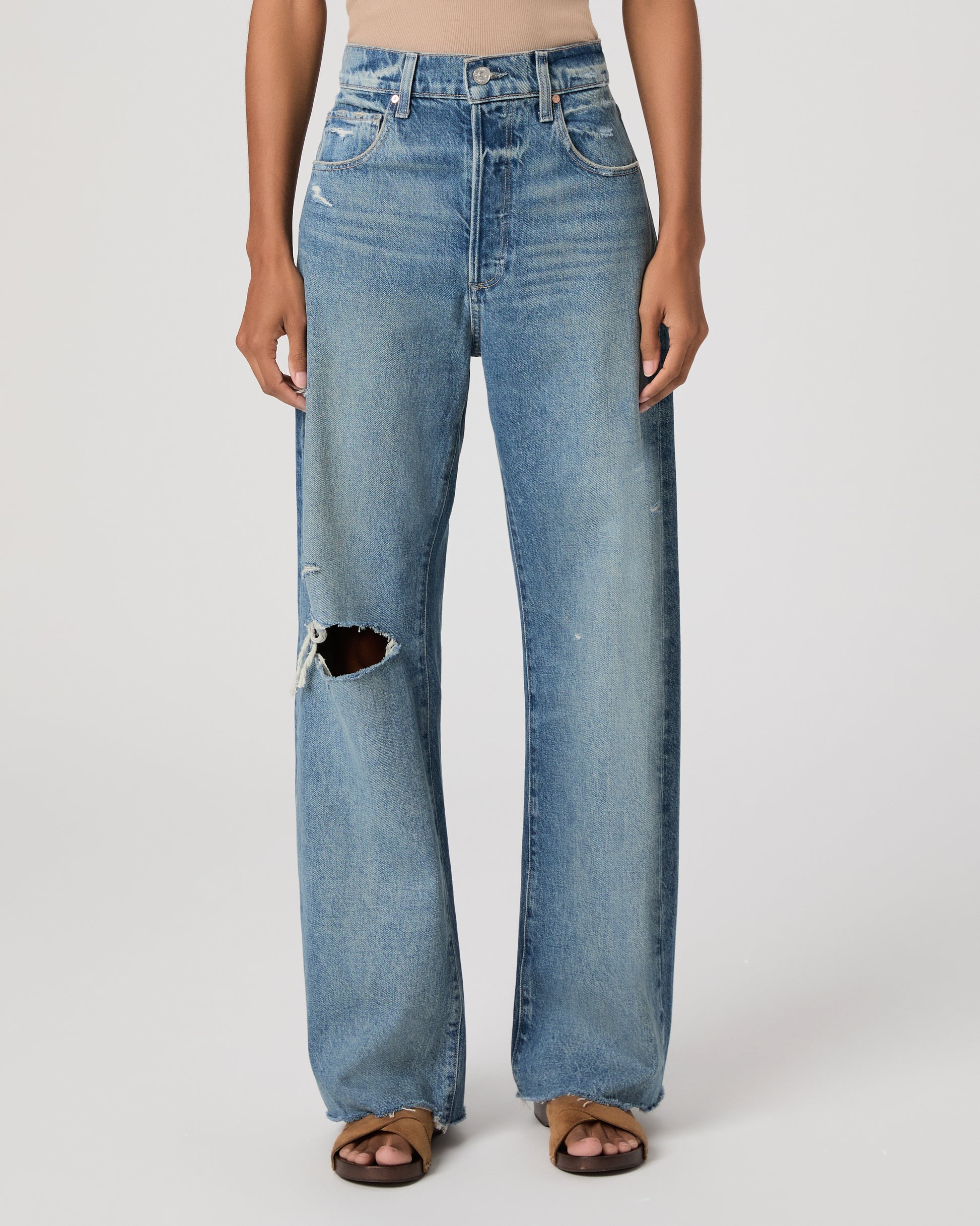Arellia Skimmer Barrel Leg Jean - Terazzo Dest 23