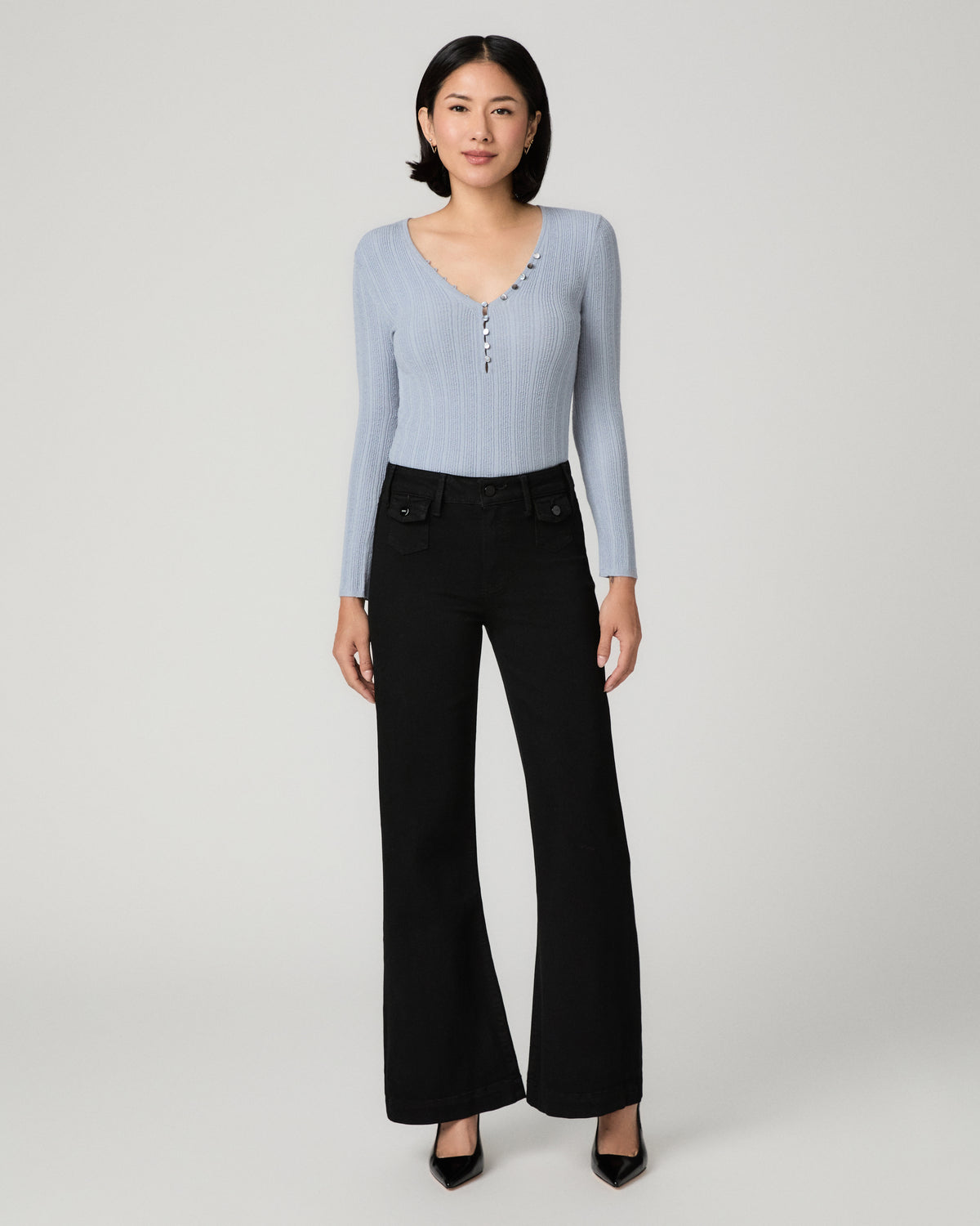Leenah Petite Wide Leg Jean - Black Shadow 23