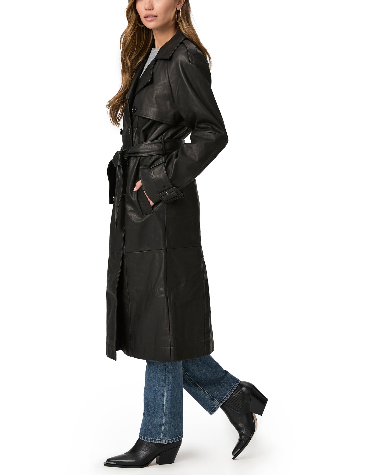 Hanni Coat - Black Leather