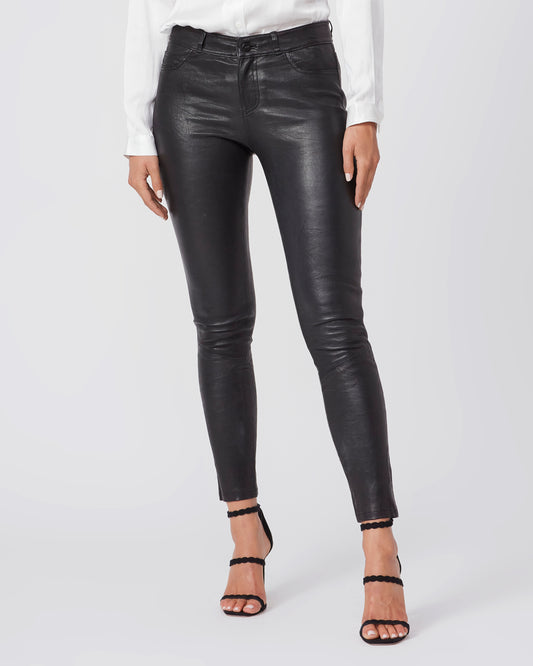 Verdugo Ankle Leather Pant - Black Leather