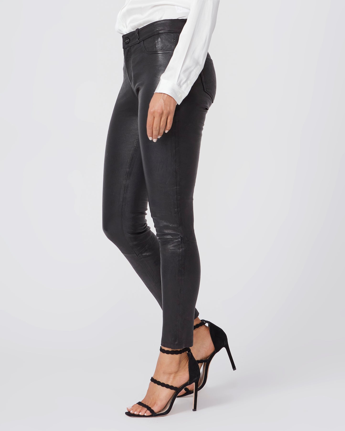 Verdugo Ankle Leather Pant - Black Leather