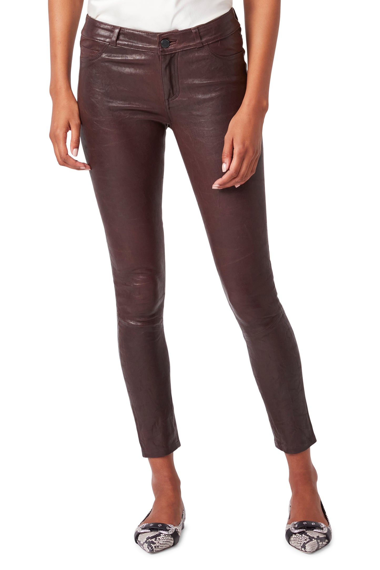 Verdugo Ankle Pant - Black Cherry Leather