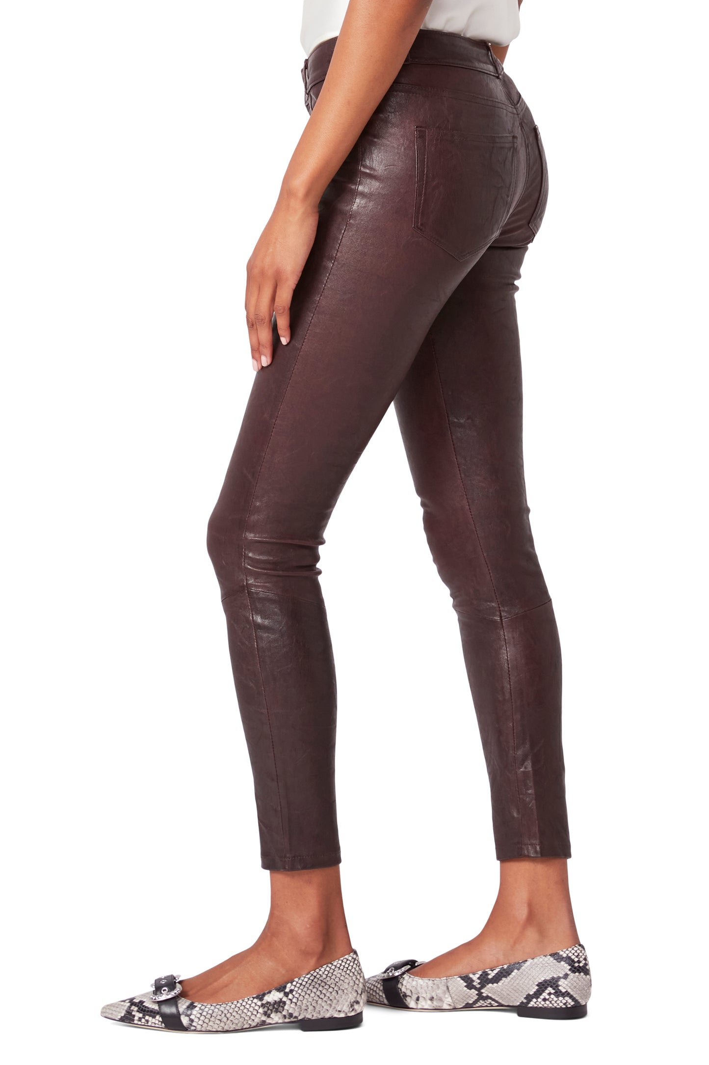 Verdugo Ankle Pant - Black Cherry Leather