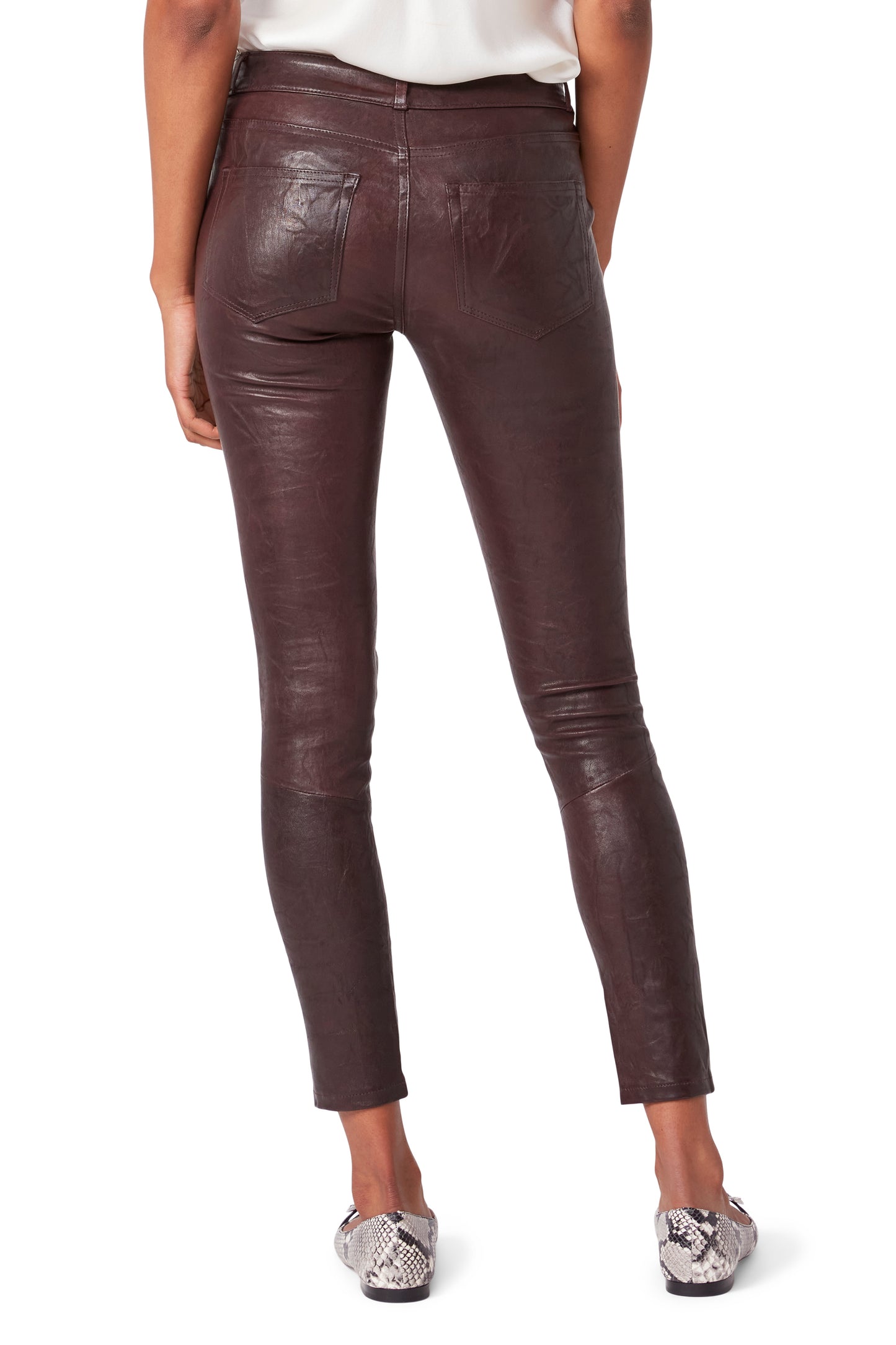 Verdugo Ankle Pant - Black Cherry Leather
