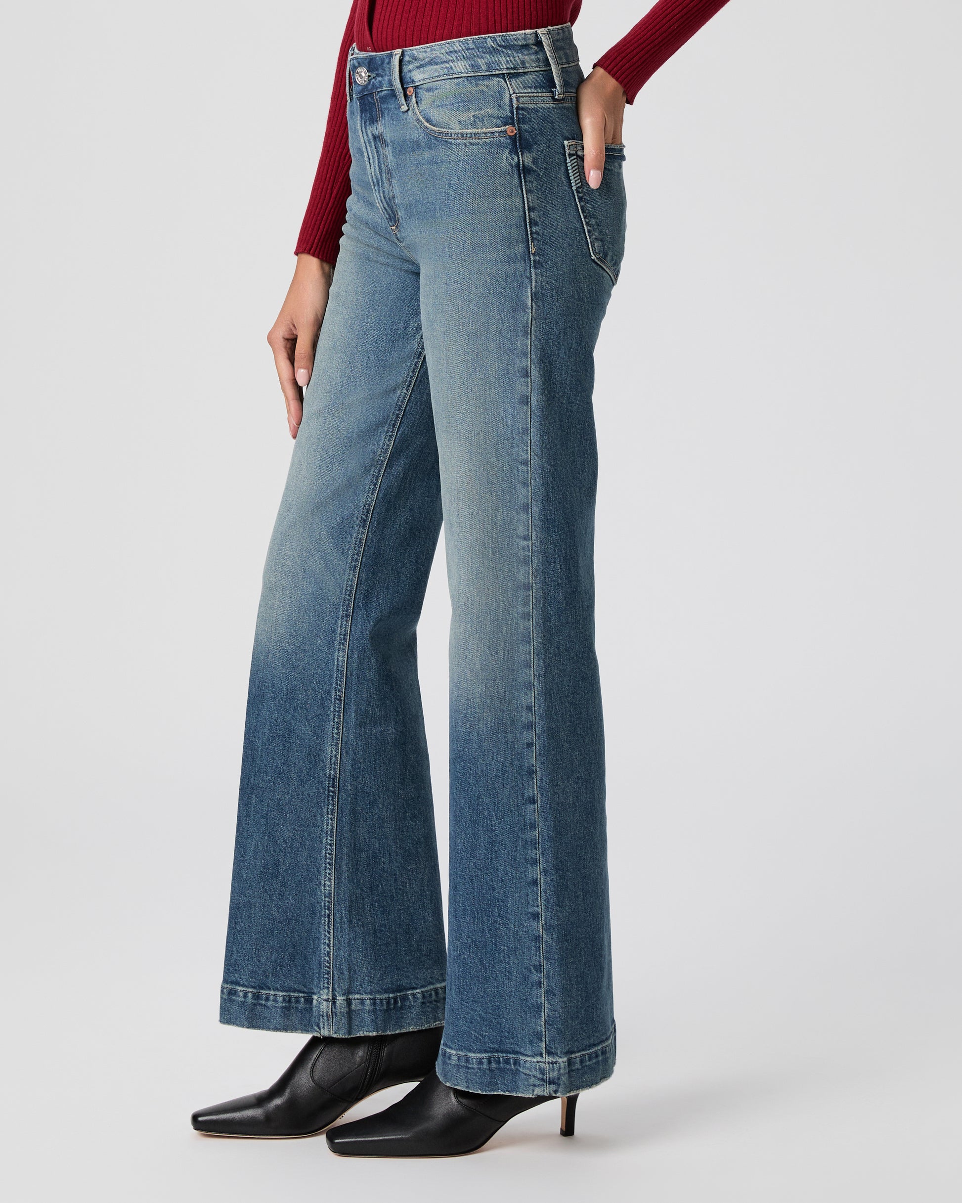 Leenah 32 Inch Wide Leg Jean - Stones 23