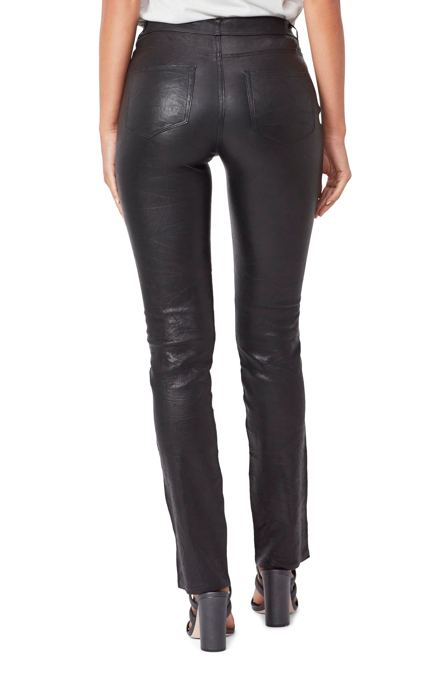 Hoxton Straight Pant - Black Leather