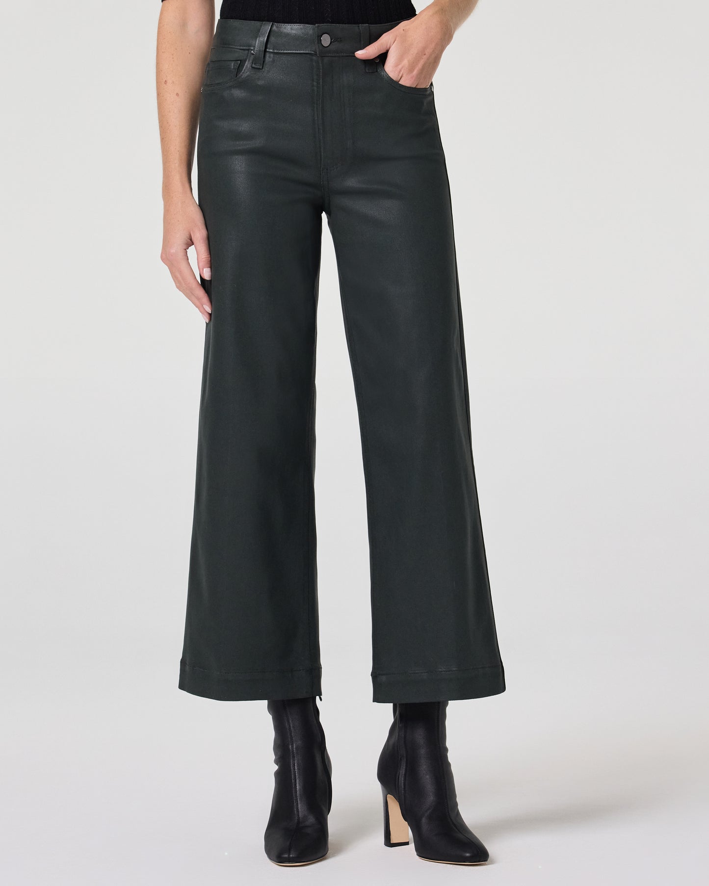 Anessa Wide Leg Jean - Dark Rosin Luxe Coating 23