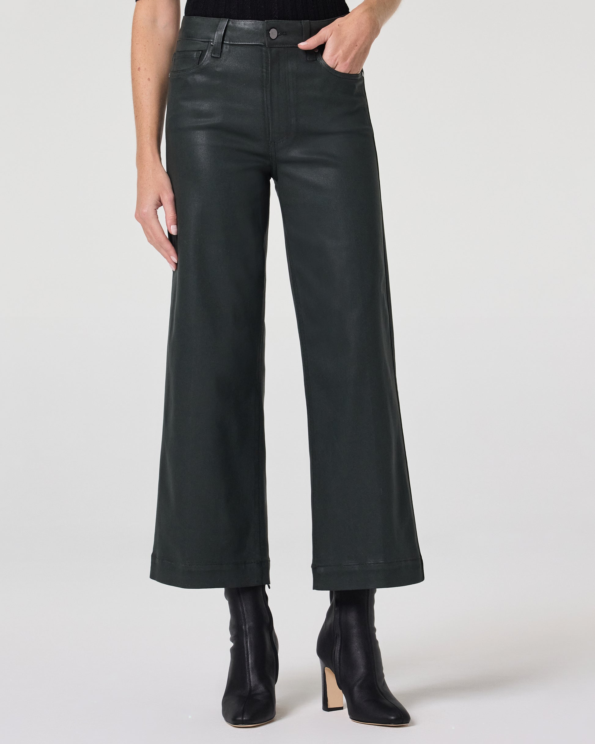 Anessa Wide Leg Jean - Dark Rosin Luxe Coating 23
