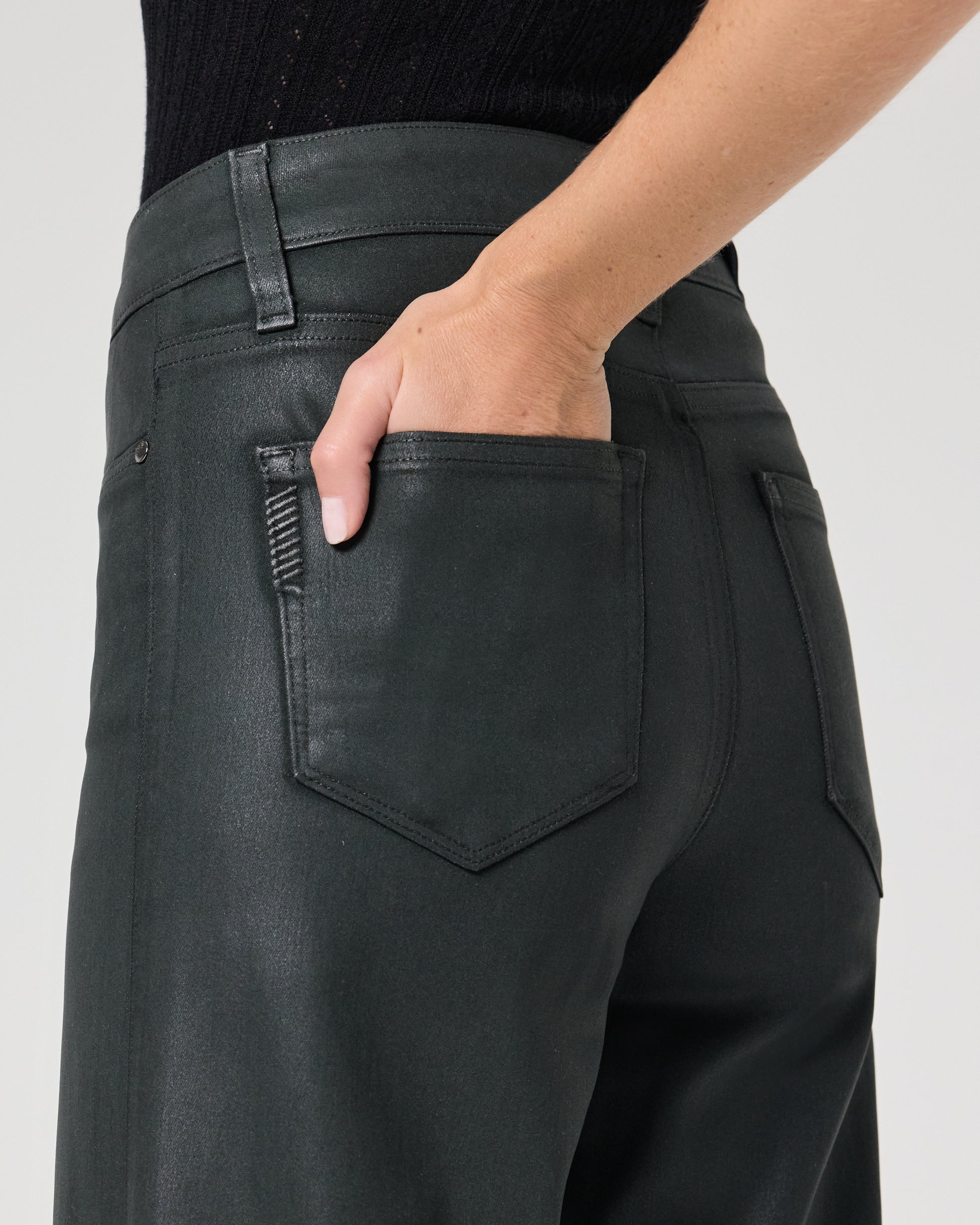 Anessa Wide Leg Jean - Dark Rosin Luxe Coating 23