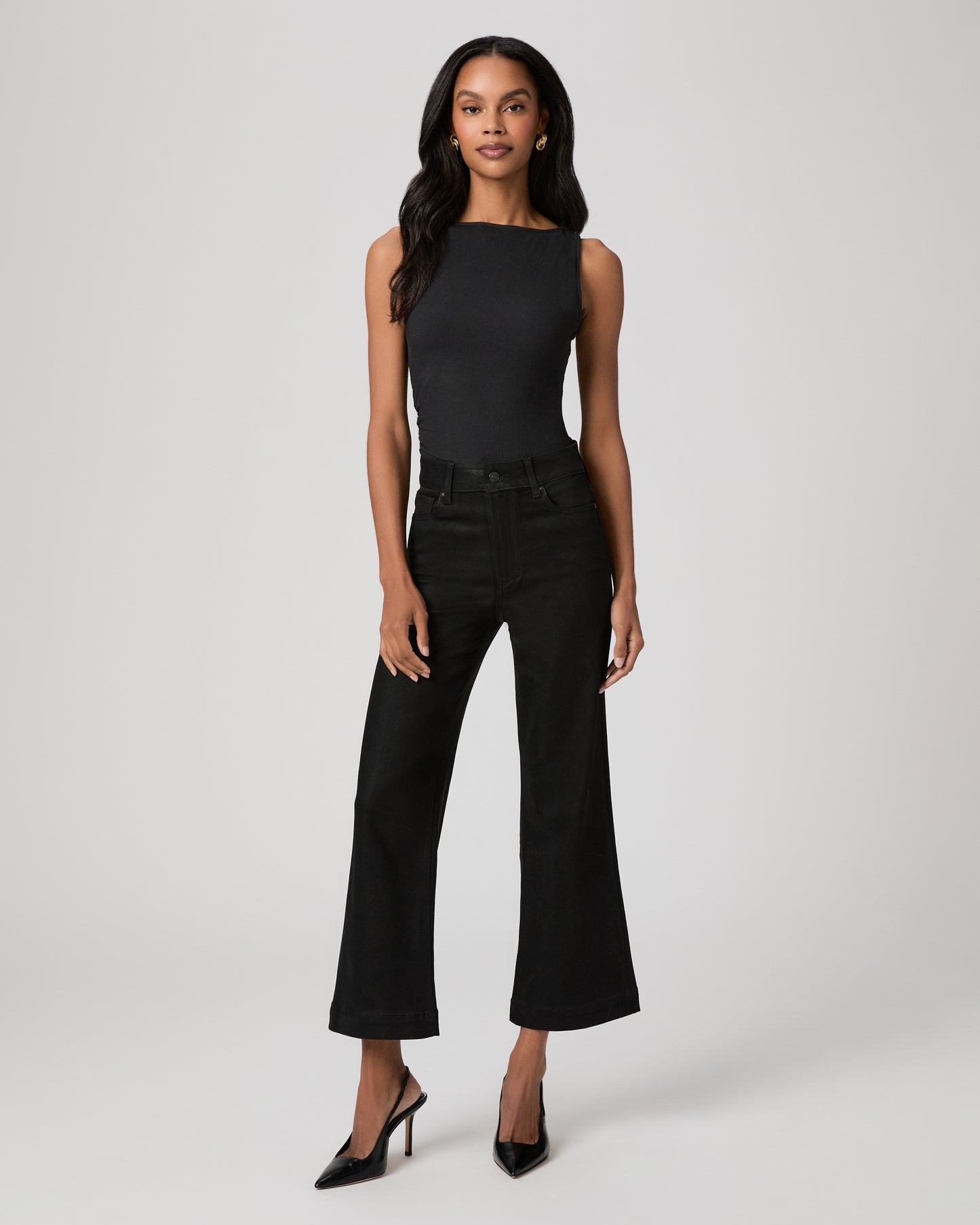Anessa Wide Leg Jean - Black Fog Luxe Coating 23