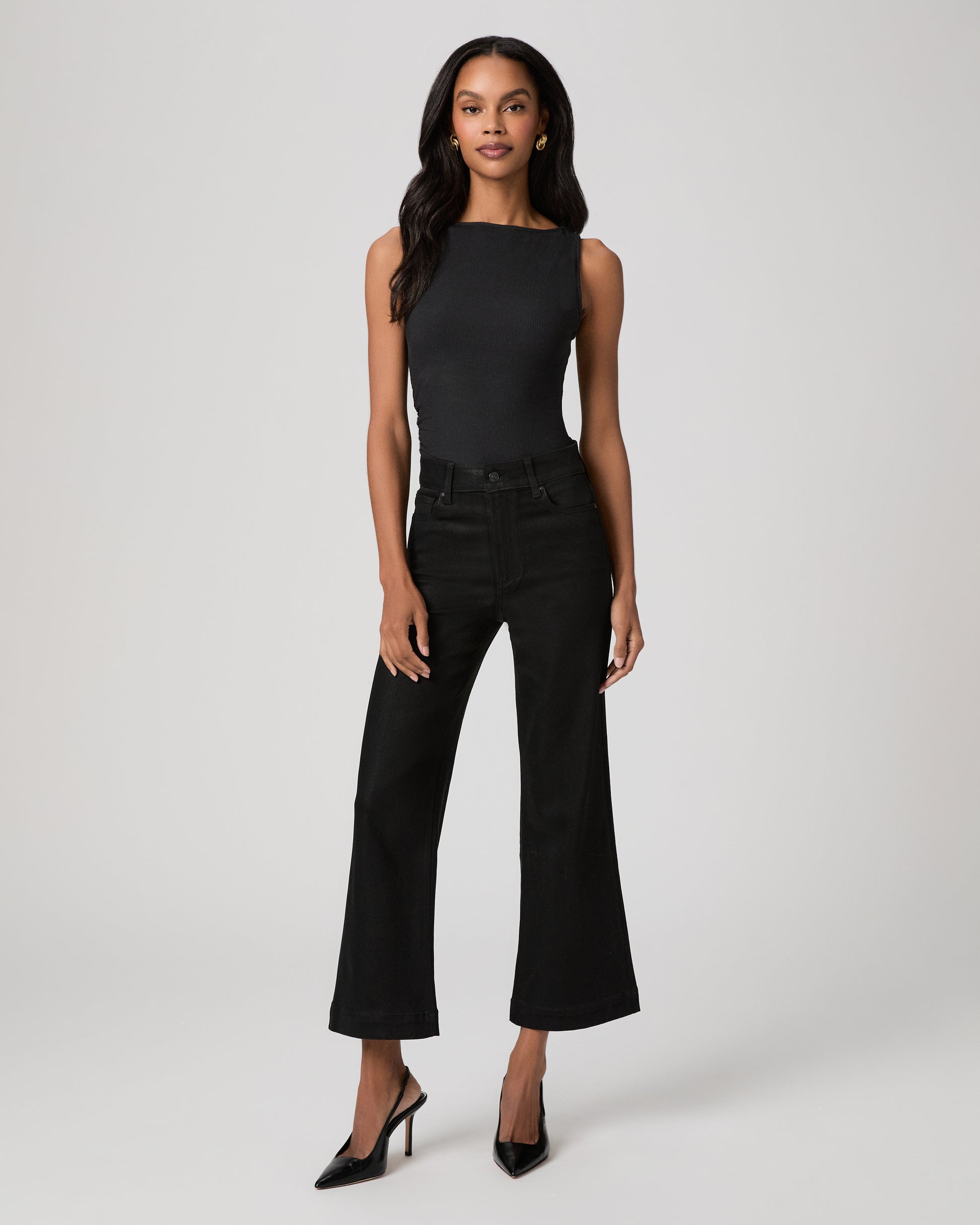 Anessa Wide Leg Jean - Black Fog Luxe Coating 23