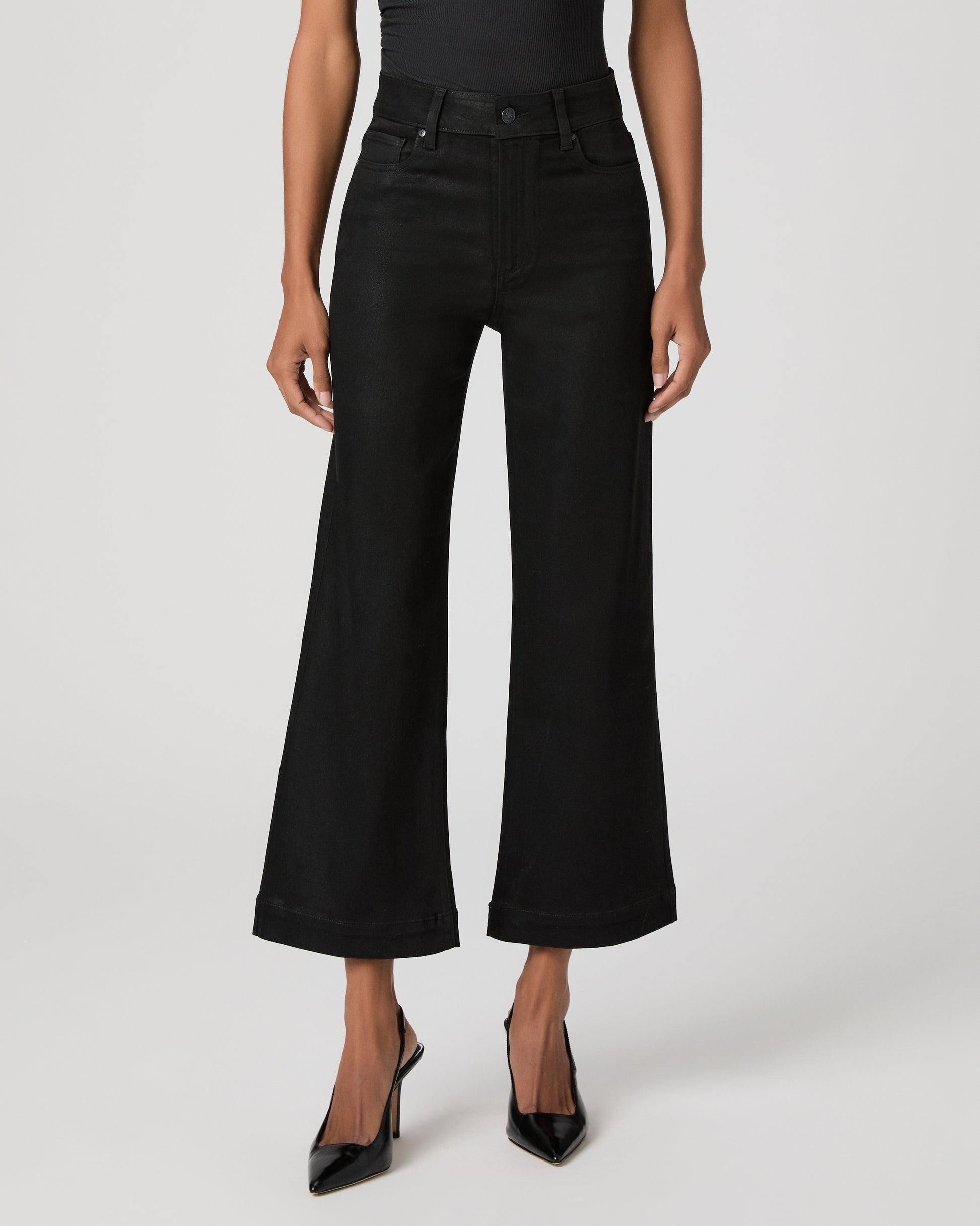 Anessa Wide Leg Jean - Black Fog Luxe Coating 23