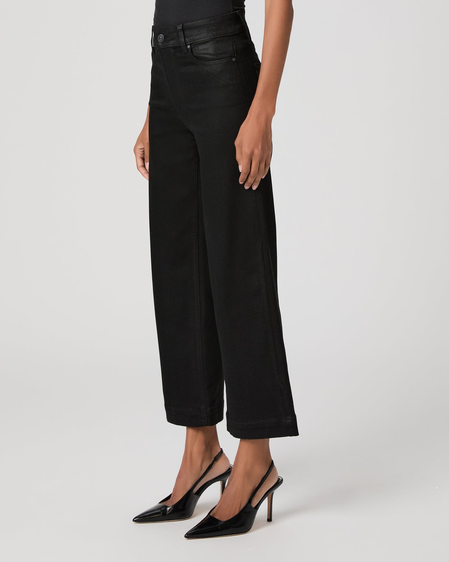 Anessa Wide Leg Jean - Black Fog Luxe Coating 23