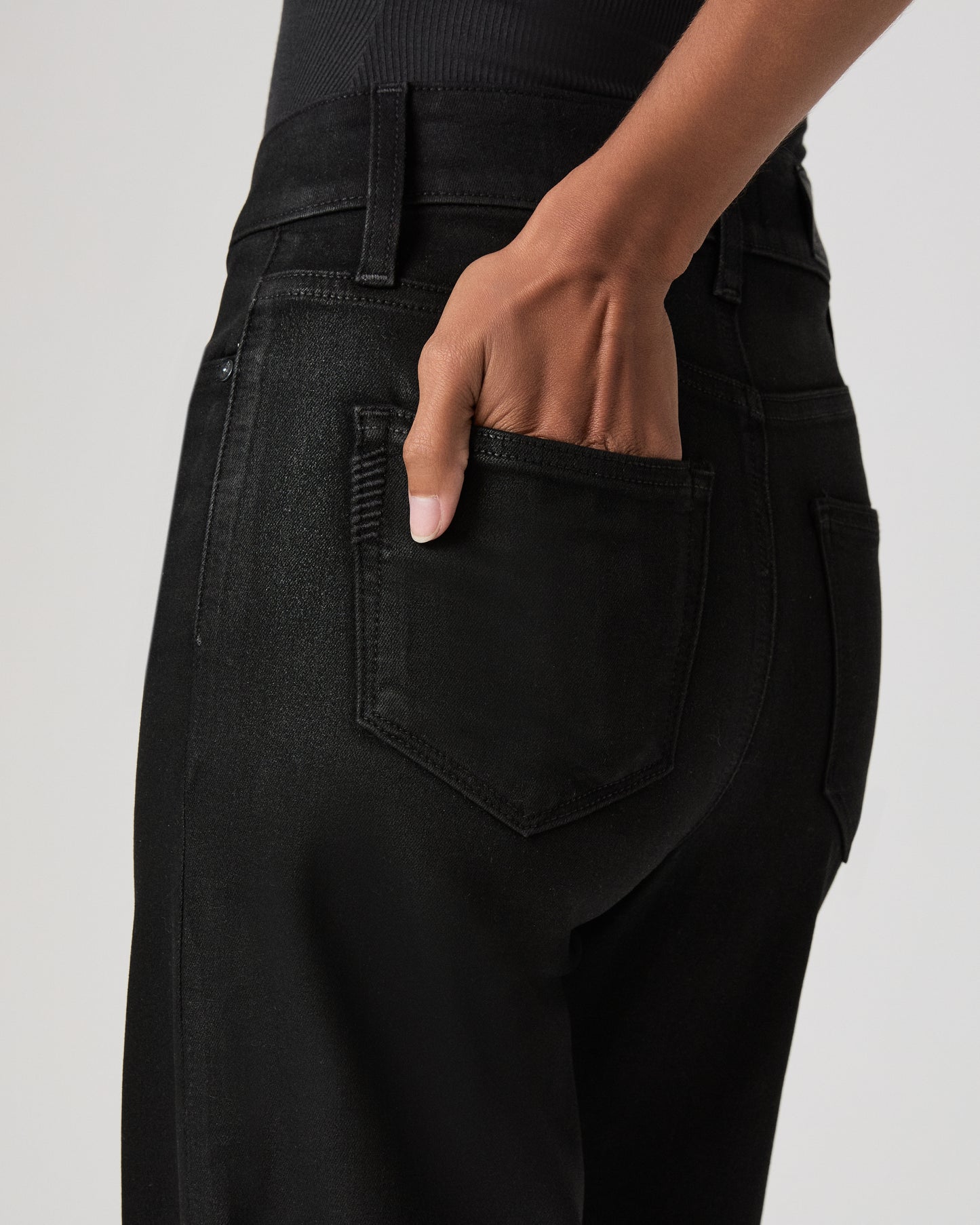 Anessa Wide Leg Jean - Black Fog Luxe Coating 23