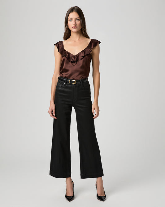 Anessa Wide Leg Jean - Black Fog Luxe Coating 23