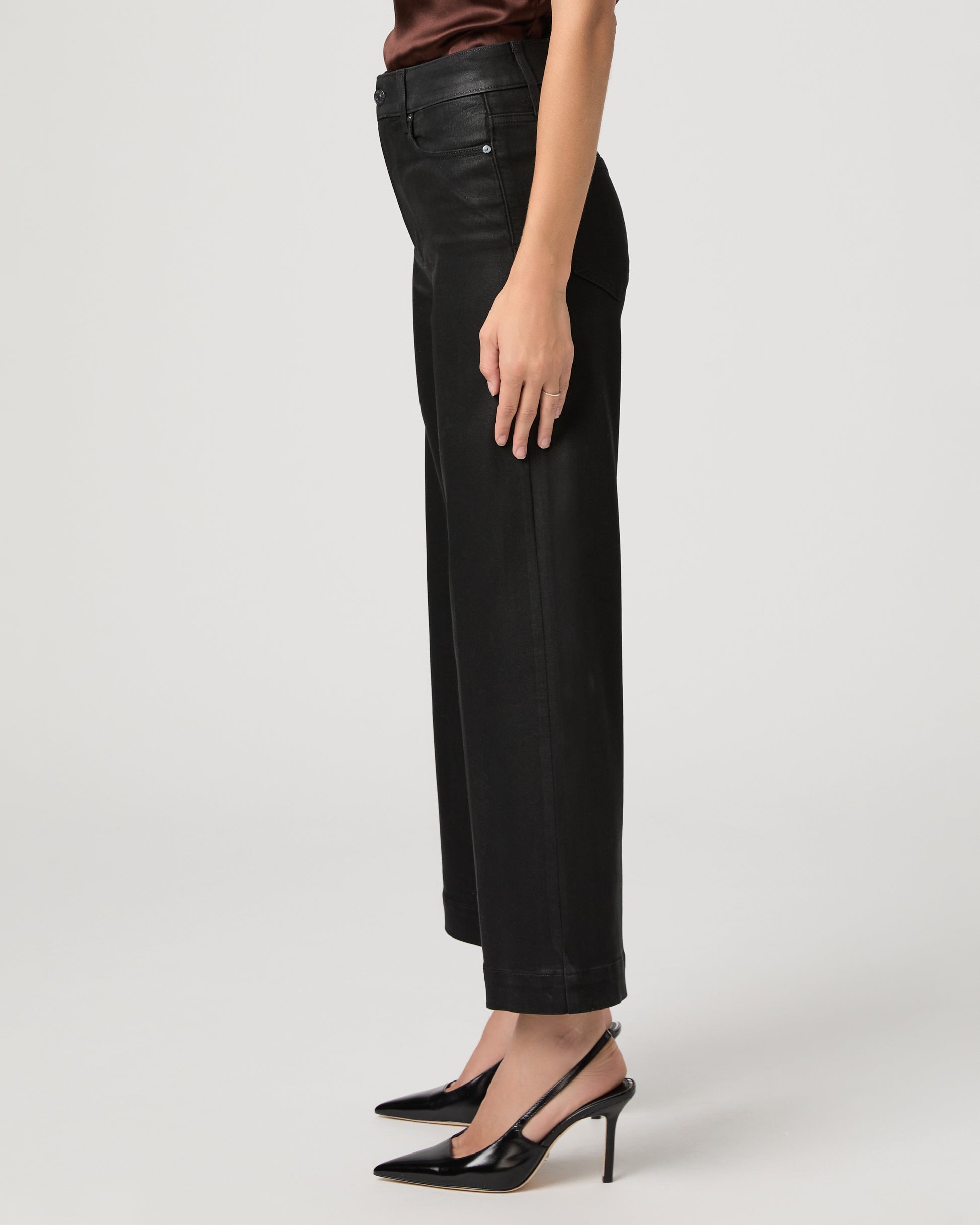 Anessa Wide Leg Jean - Black Fog Luxe Coating 23