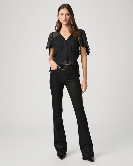 High Rise Laurel Canyon Bootcut Jean - Black Fog Luxe Coating