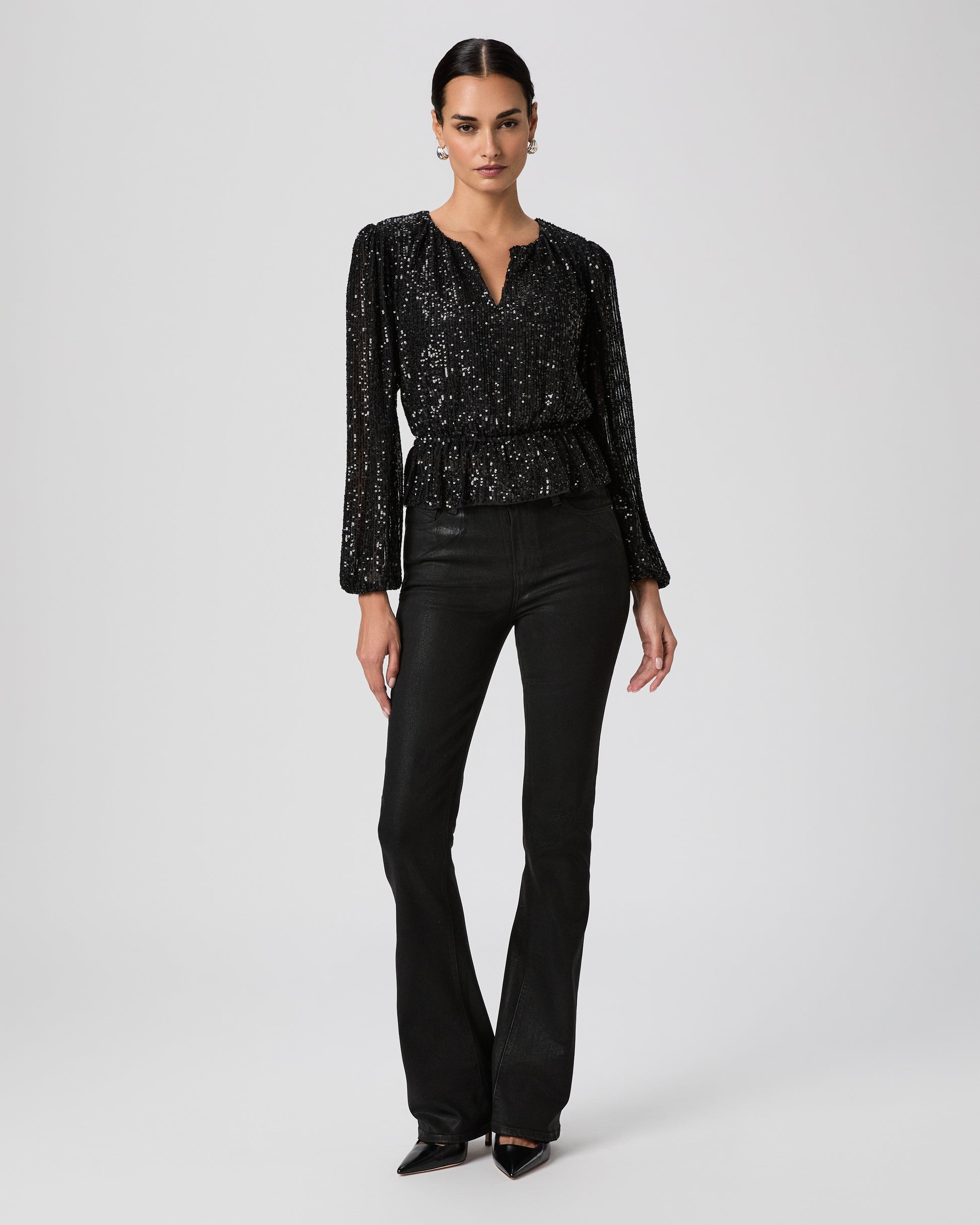 High Rise Laurel Canyon Bootcut Jean - Black Fog Luxe Coating 23