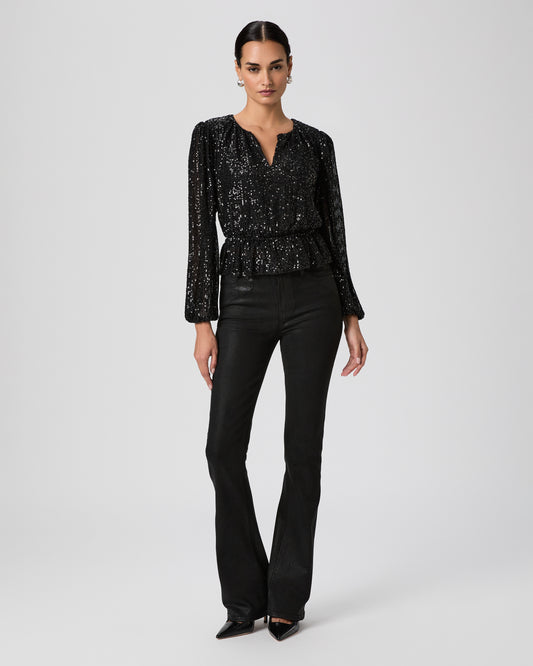 High Rise Laurel Canyon Bootcut Jean - Black Fog Luxe Coating 23