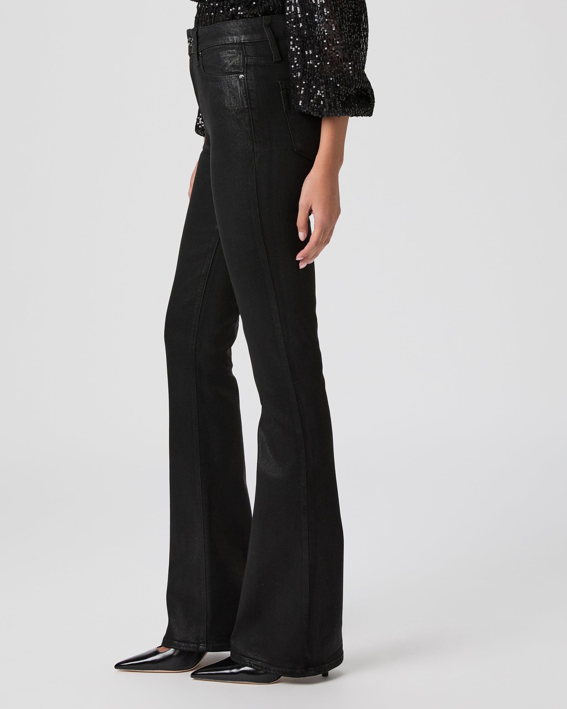 High Rise Laurel Canyon Bootcut Jean - Black Fog Luxe Coating 23