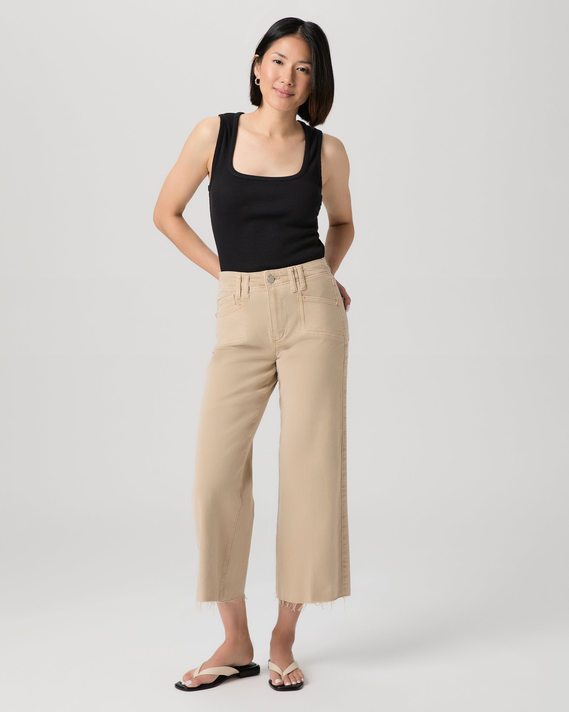 Anessa Petite Wide Leg Jean - Vintage Soft Sand 23