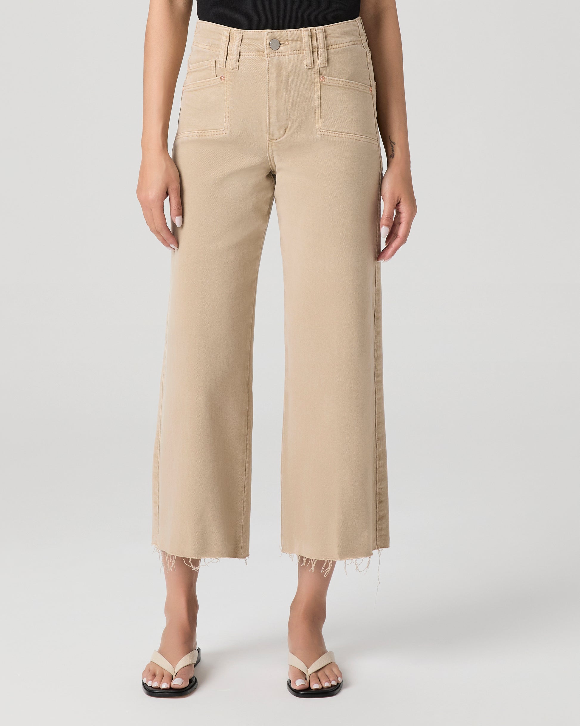 Anessa Petite Wide Leg Jean - Vintage Soft Sand 23