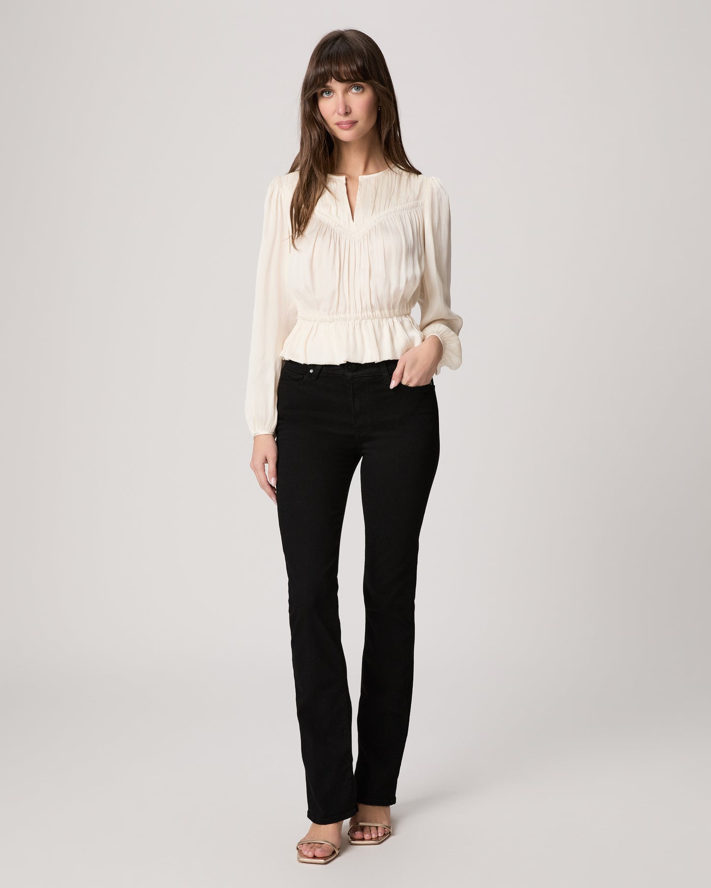 High Rise Manhattan 32 Inch Bootcut Jean - Black Shadow