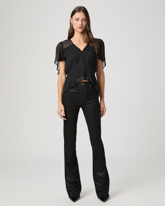 High Rise Laurel Canyon 32 Inch Bootcut Jean - Black Fog Luxe Coating