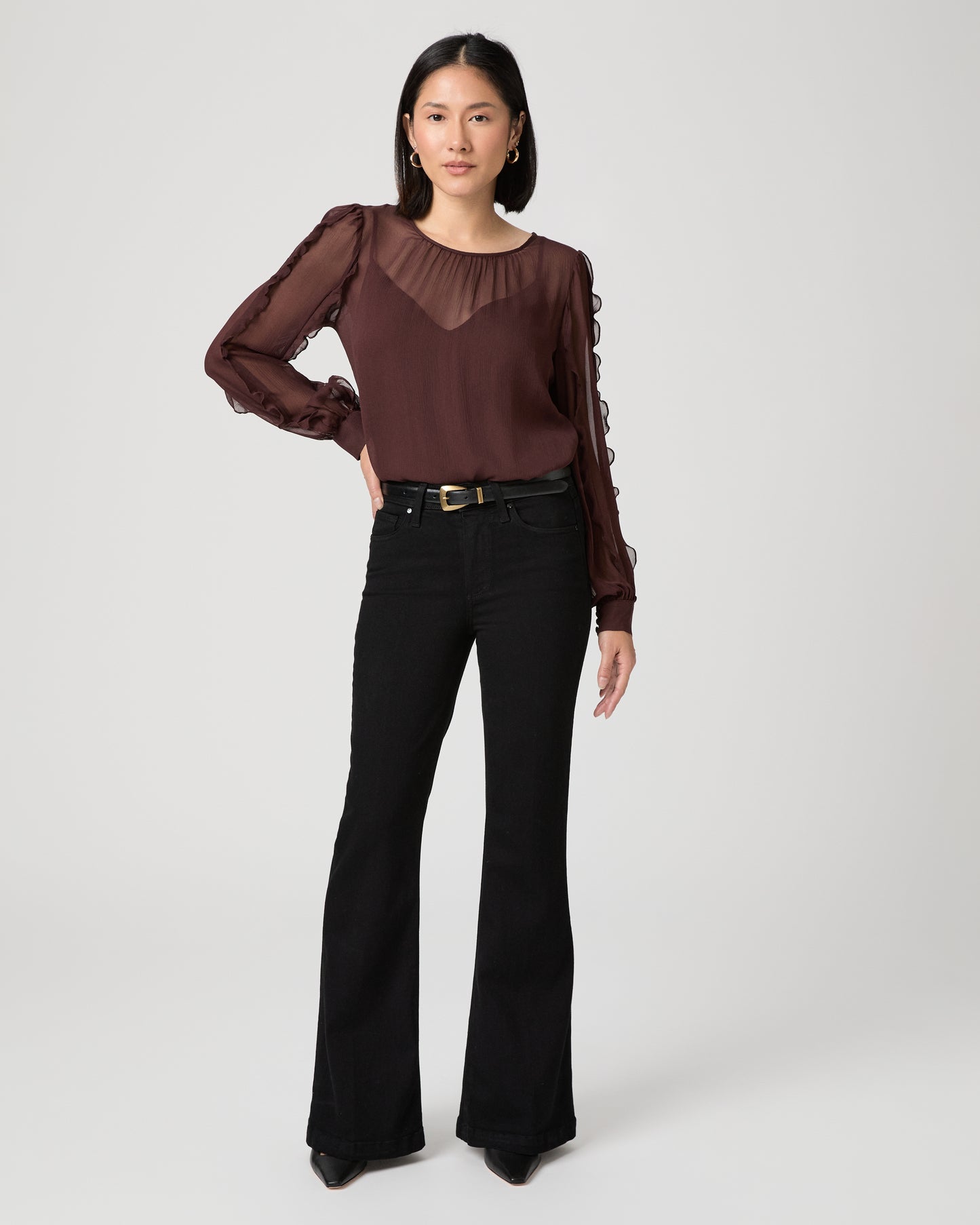 Genevieve Petite Flare Jean - Black Shadow 23